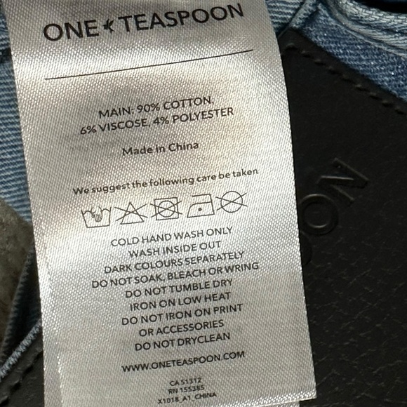 Free People X OneTeaspoon Blue Future Junkyard Mini Skirt 25 XS Shimmer Fray NEW - Picture 16 of 17